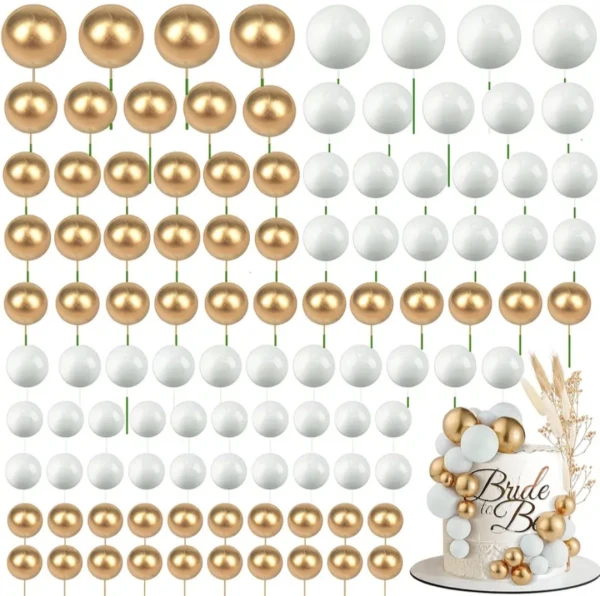 Paquete bolas blancas y doradas's foto | Ely's Shop |  BizneCubano